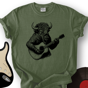 Bison Playing Guitar T-Shirt