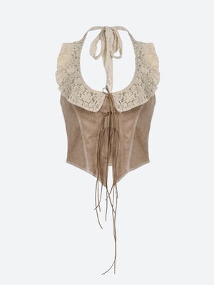 Boho Lace Up Top