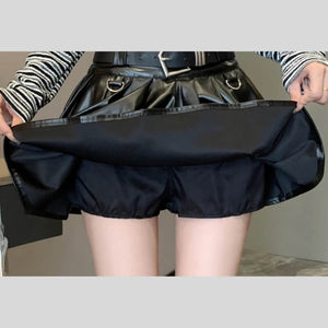 Faux Leather Mini Skort