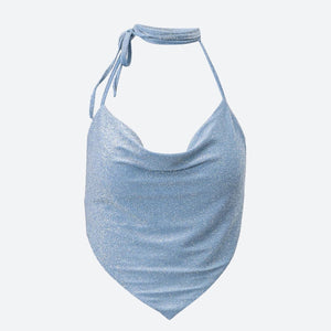 Glitter Backless Crop Top