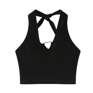 Heart Hollow Out Halter Top