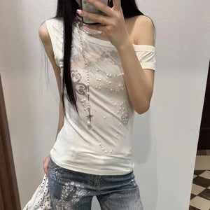 Y2K One Shoulder Top