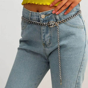 Chunky Buckle Chain Belt