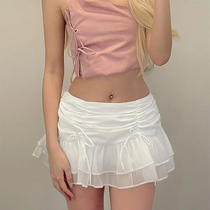 Coquette Aesthetic Ruffled Mini Skirt