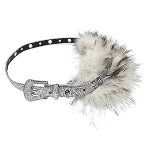 Frost Queen Y2K Fur Belt