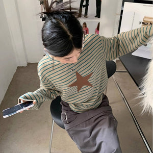 Indie Kid Star Striped Long Tee