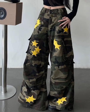 Star Patch Camo Cargo Pants