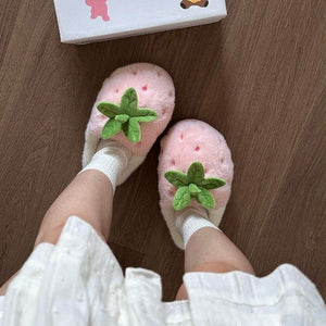 Strawberry Fluffy Slippers