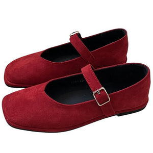 Basic Things Suede Mary Jane Flats