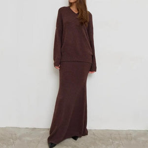 Mocha Sweater & Skirt Co-Ord