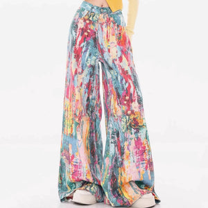 Tie-Dye Wide-Leg Jeans
