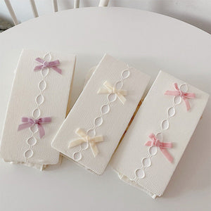 White & Pink Bow Tights