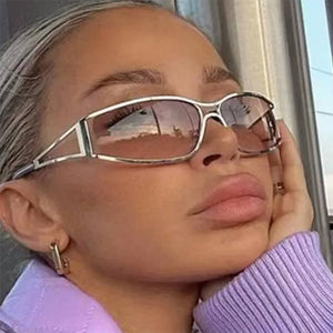 Glitch Mode Angular Wrap Sunglasses