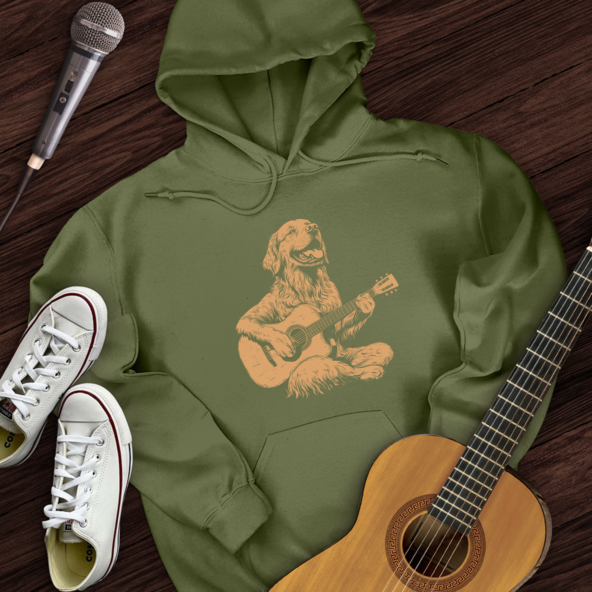 Golden Retriever Guitar Hoodie