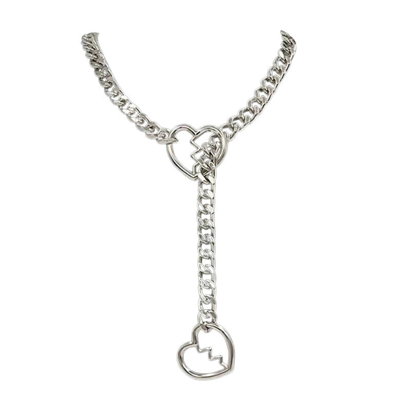 Broken Heart Ring Drop Chain Necklace