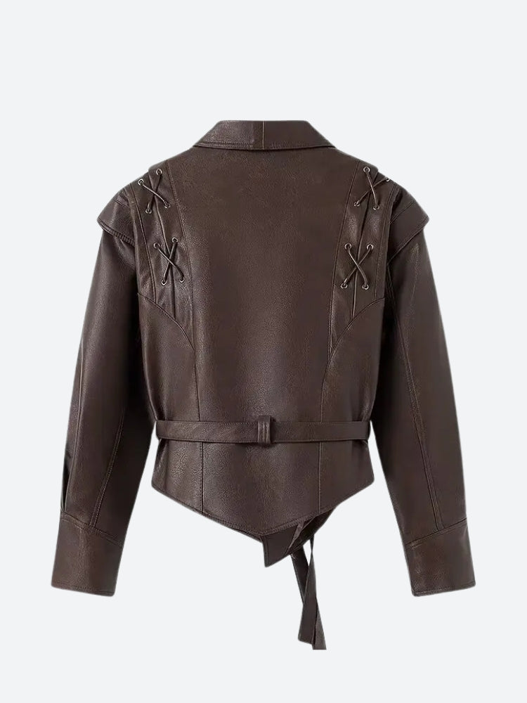 Asymmetric Faux Leather Jacket