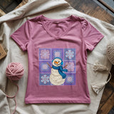 Crochet Snowman Lady V-neck