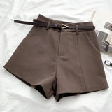 Belted High Waisted Shorts