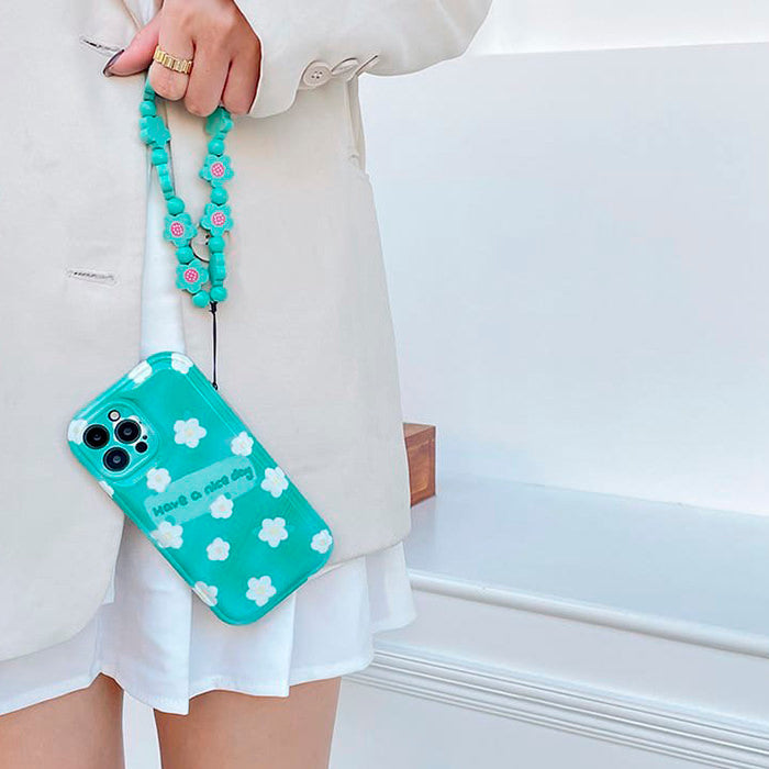 Blue Floral Chain iPhone Case