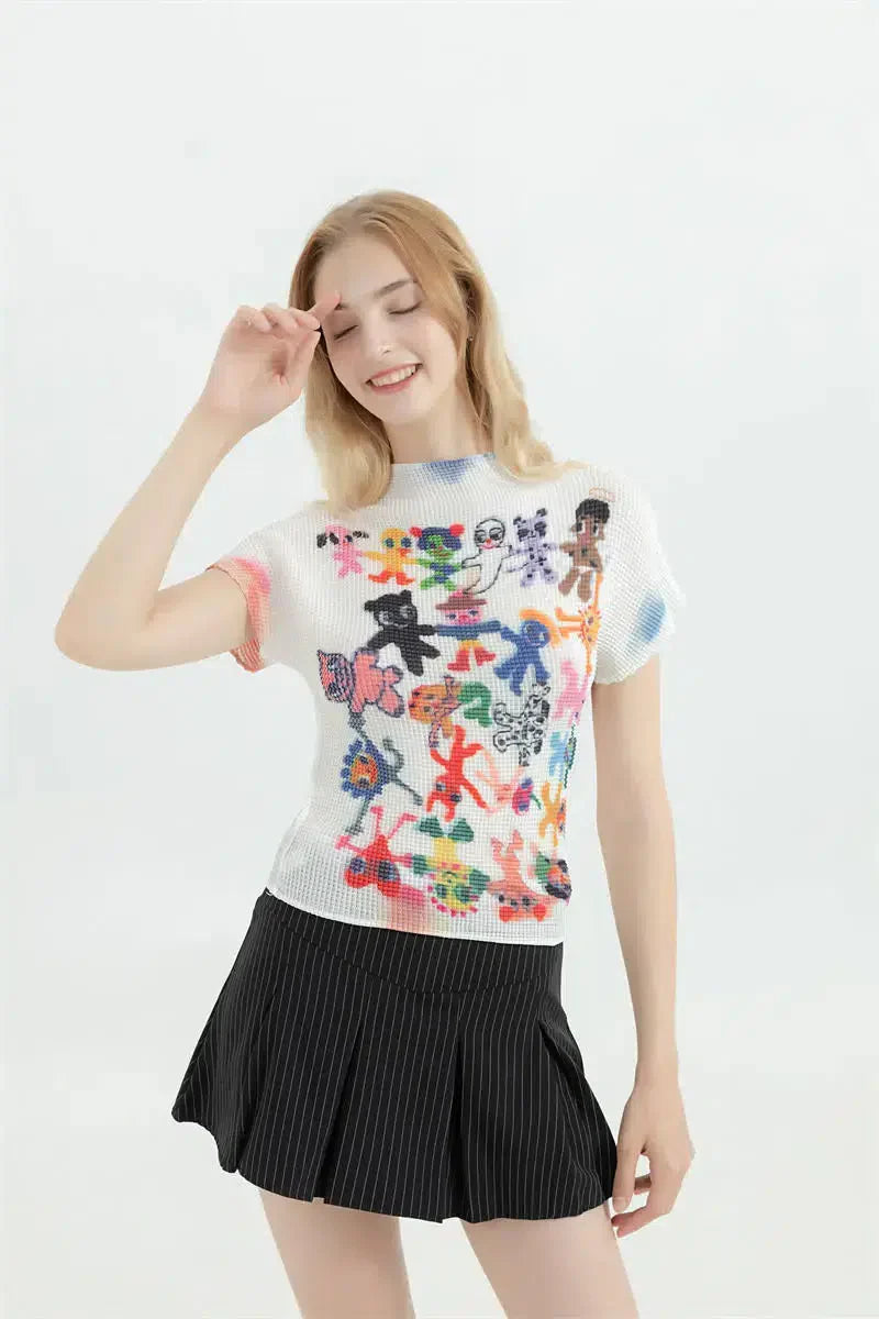 Cartoon Figures Printed Top