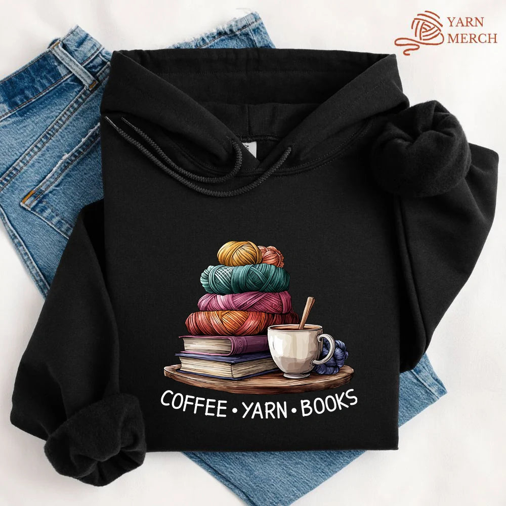 Coffee Yarn Books Hoodie