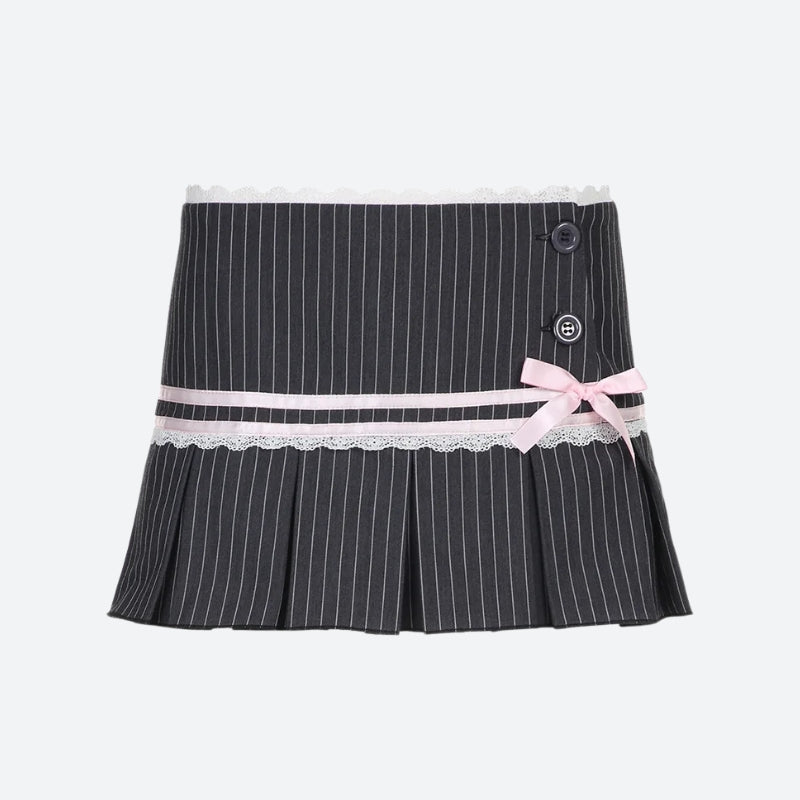 Coquette Striped Mini Skirt