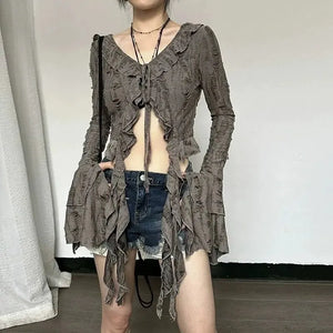 Fairy Grunge Ruffled Top