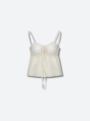 Fairycore Ruched Bust Lace Up Top