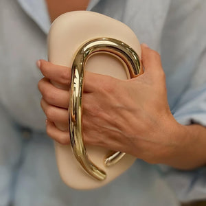 Gold Handle Clutch Bag
