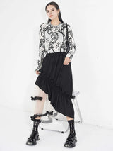 Goth Layered Midi Skirt