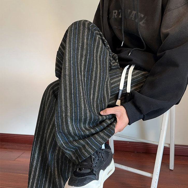 Grandma Vintage Stripe Wide Leg Pants