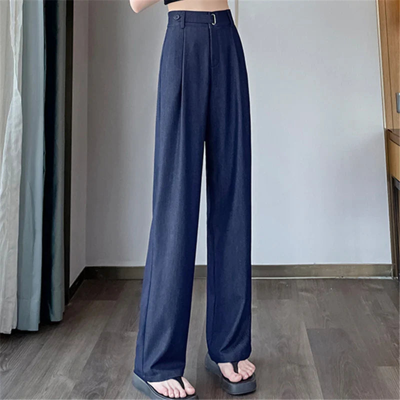 High Waist Straight Pants