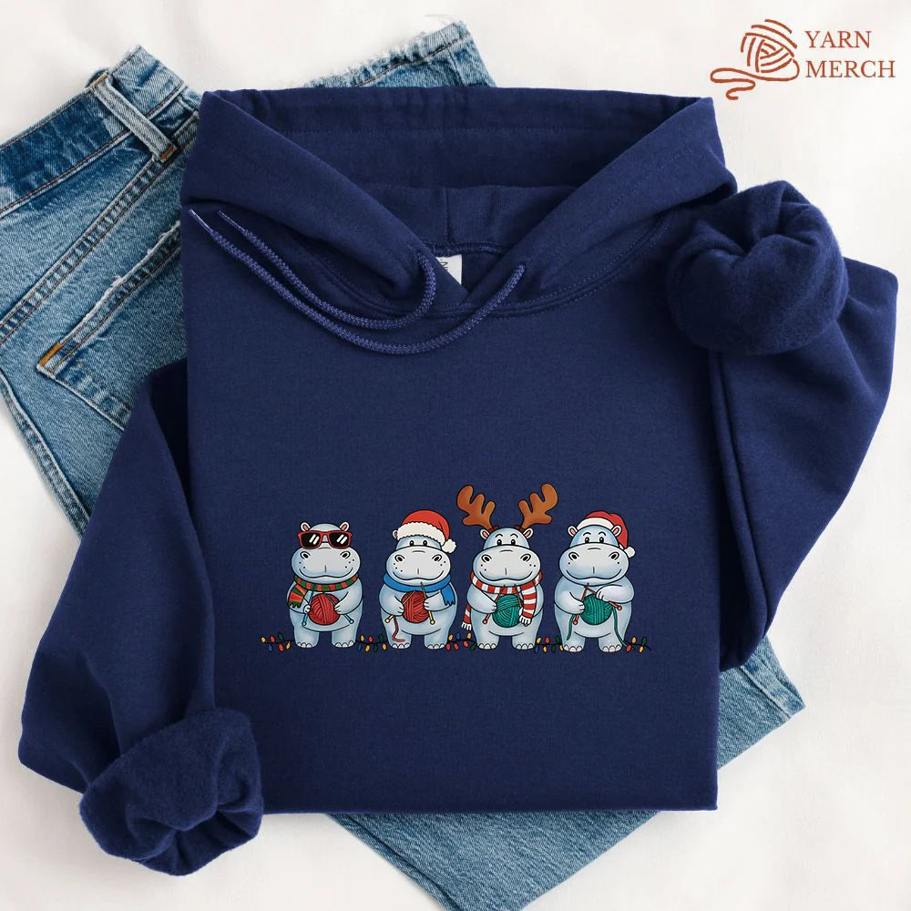Hippo Knitmas Hoodie