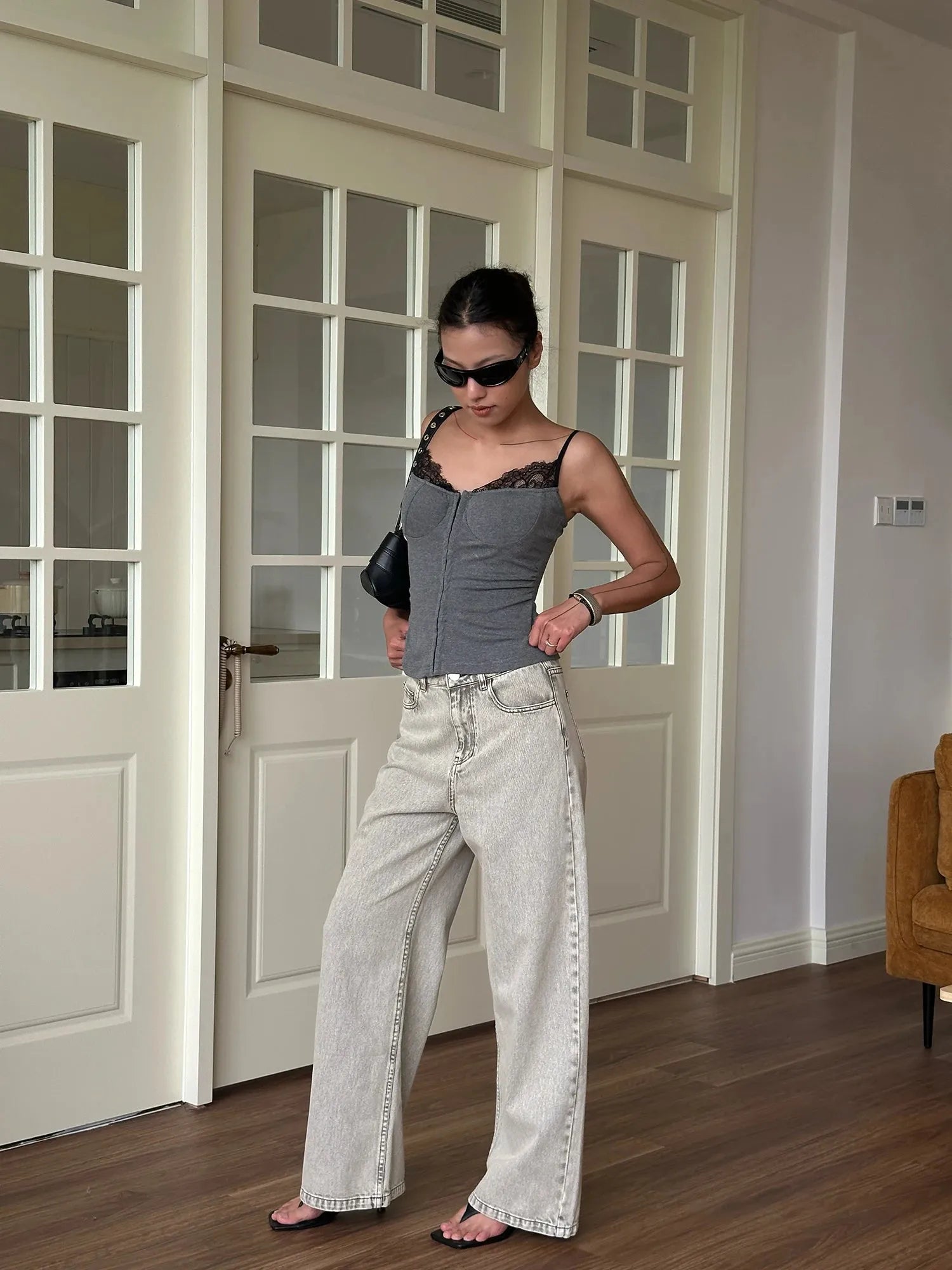 Lace Trim Bustier Top