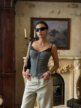 Lace Trim Bustier Top