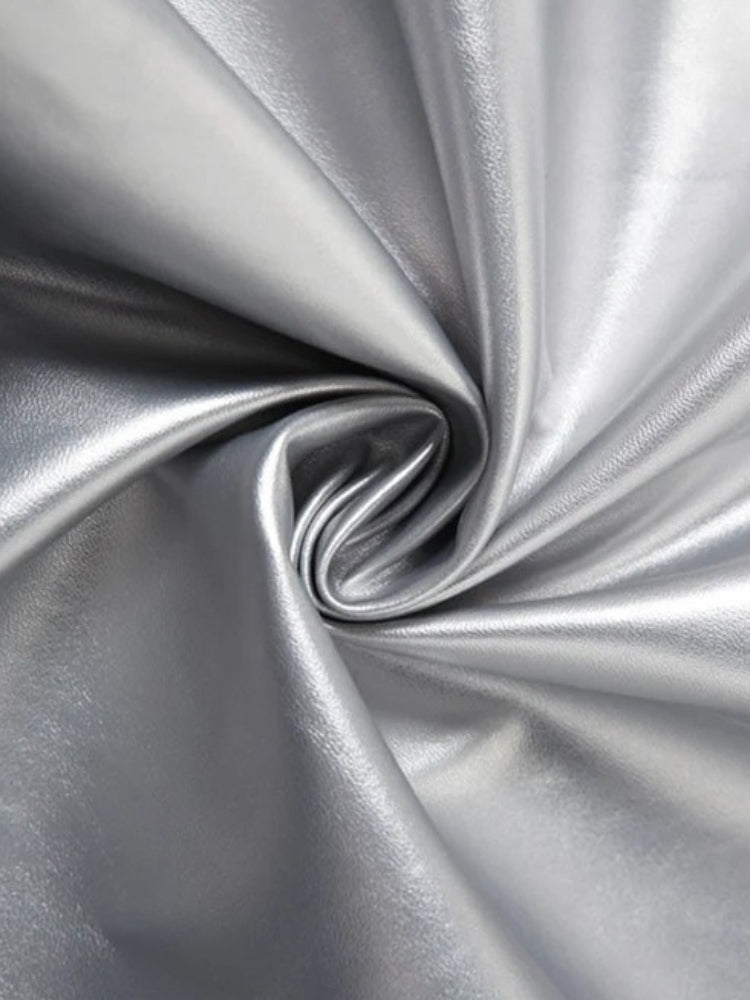 Metallic Silver Maxi Dress