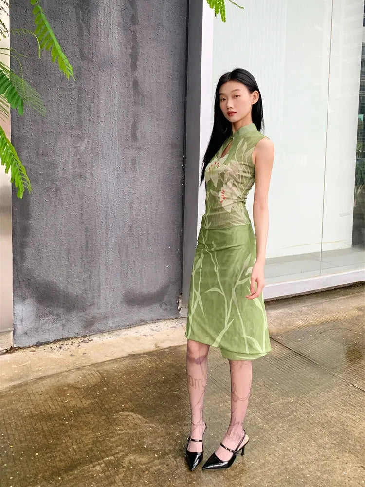 Orchid Top & Midi Skirt Two Piece Set