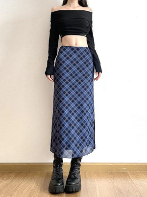 Plaid Midi Skirt