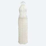 Ruched Backless Top & Maxi Skirt Two Piece Set