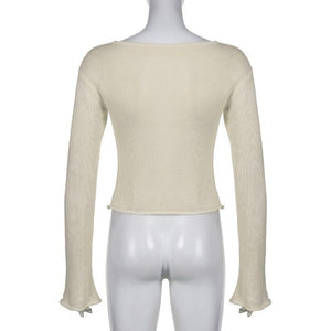 Star Embroidery Knitted Top