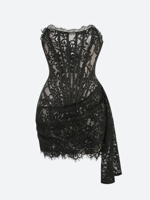 Strapless Lace Mini Dress