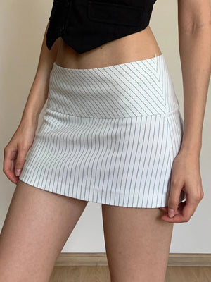 Striped Office Mini Skirt