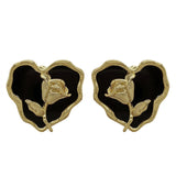 Vintage Style Rose Heart Earrings