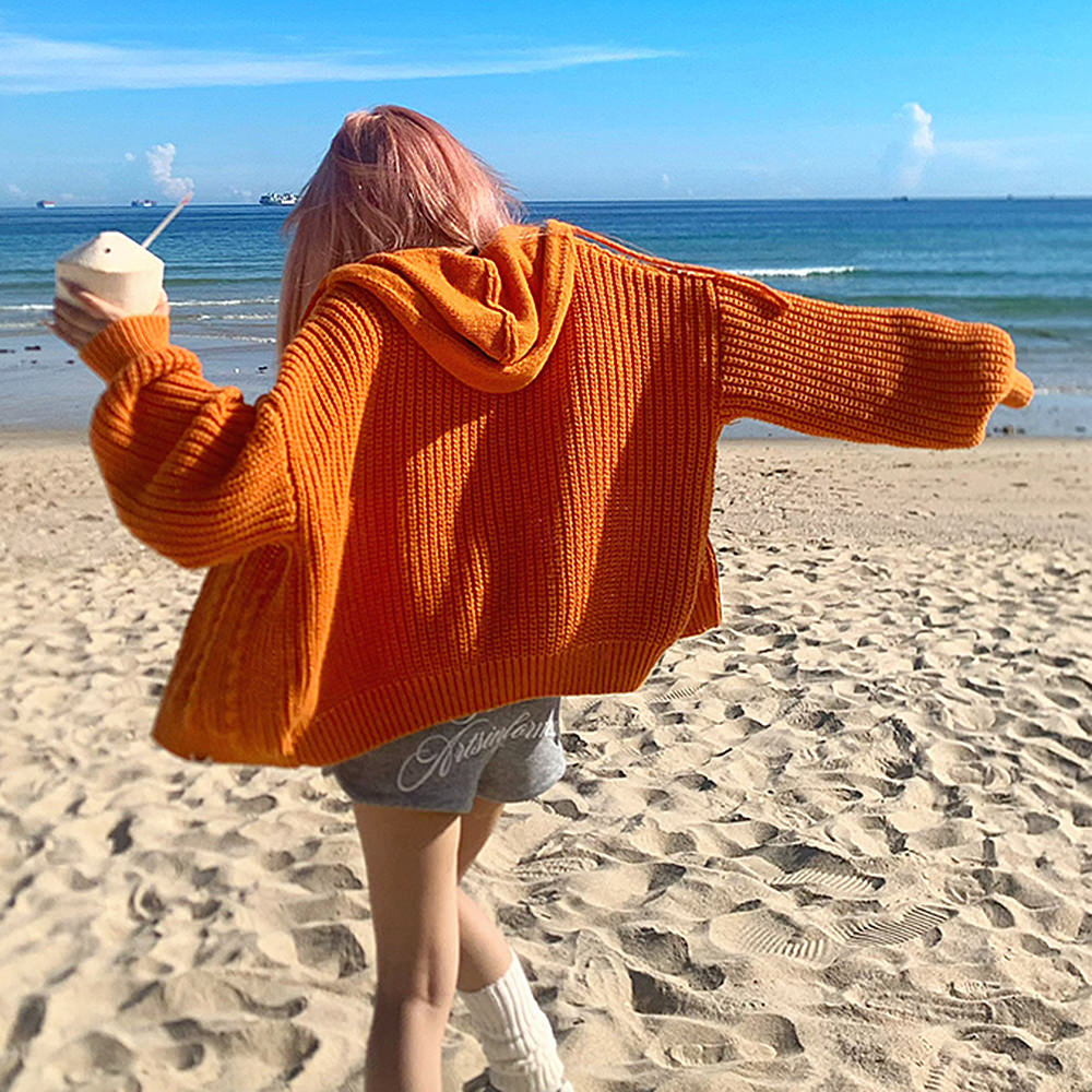 Candy Morning Loose Knit Hoodie