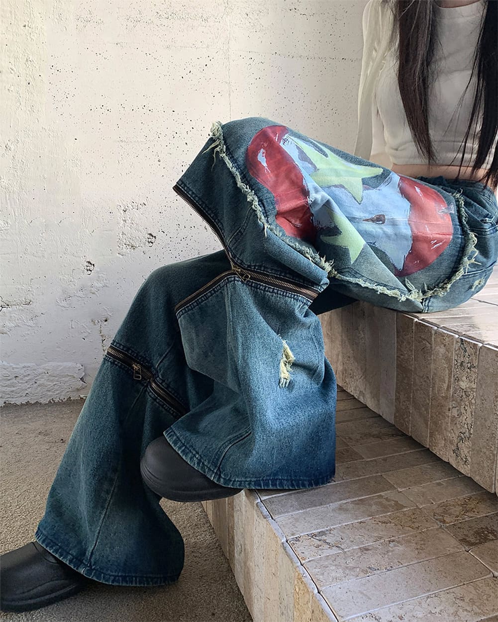 Apple Core Graffiti Cargo Jeans