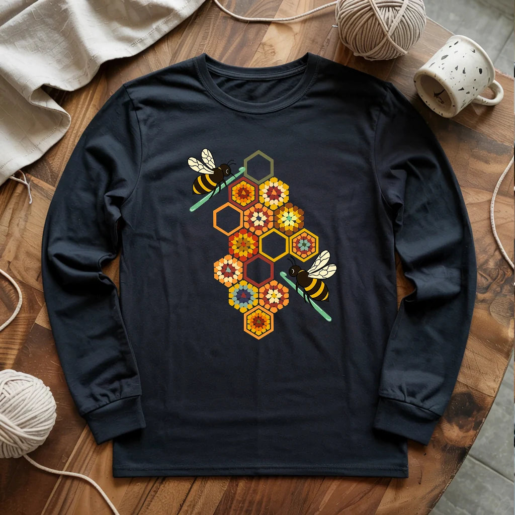 Crochet Bees Long Sleeve T-shirt
