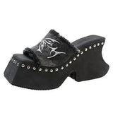 Fairy Grunge Platform Slide Sandals