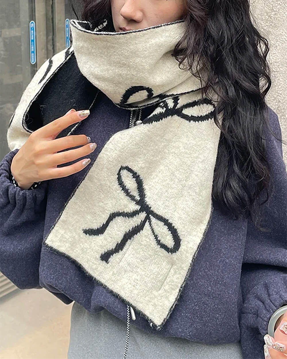 Coquette Bow Knit Scarf