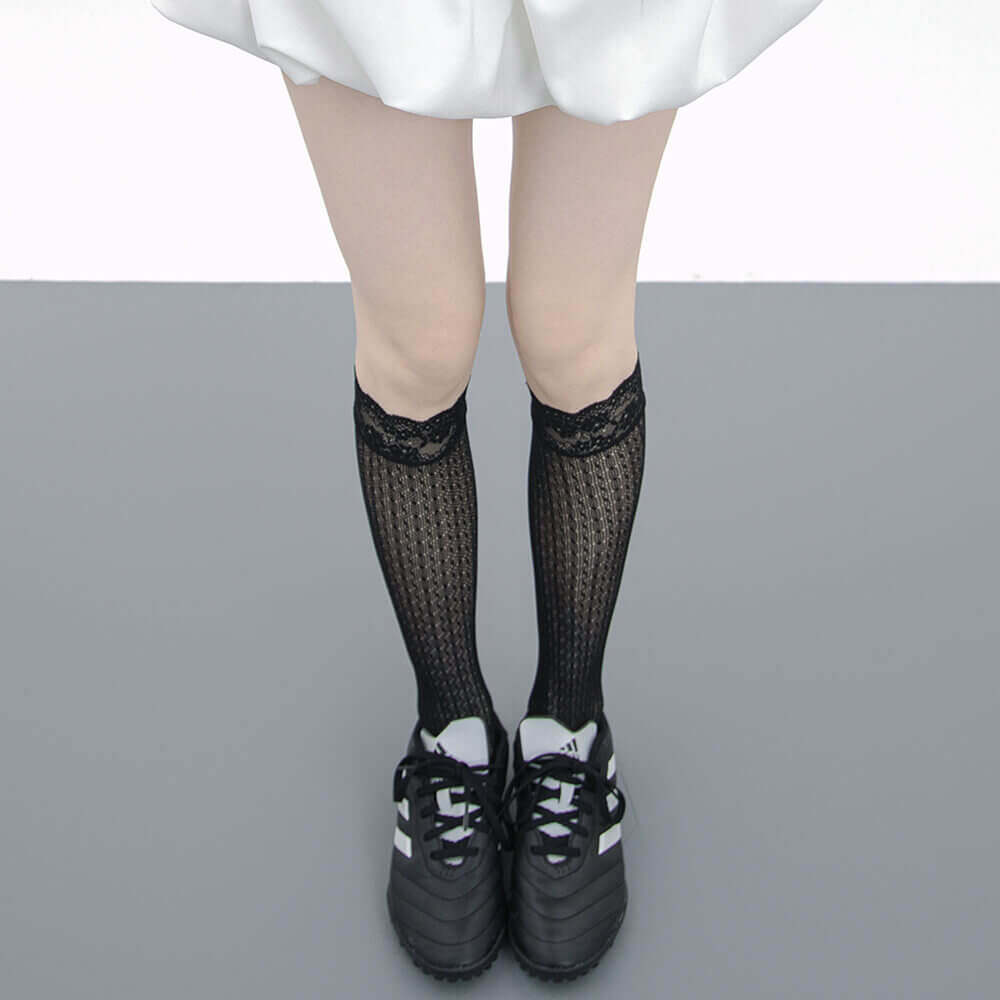 Coquette Lace Mesh Knee Socks