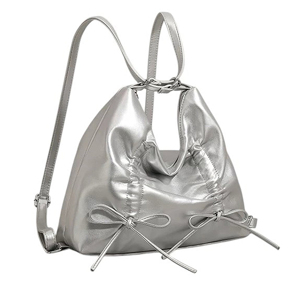 Coquette Ruched Bow Shoulder Bag